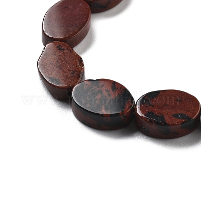Натурального красного дерева обсидиана бисер нитей G-P559-B16-01-1