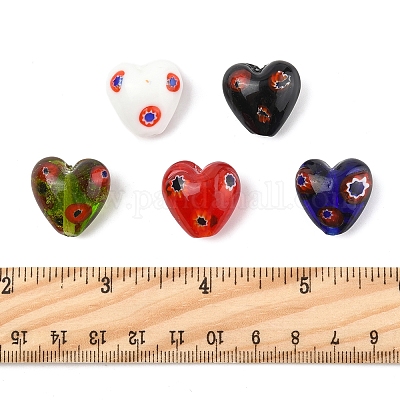 24шт 5 цвета стеклянные бусины Миллефиори ручной работы LAMP-FS0001-36-1