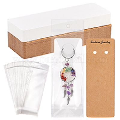 100 шт. 2-х цветные прямоугольные бумажные брелки для карточек-дисплеев CDIS-PH0001-60-1