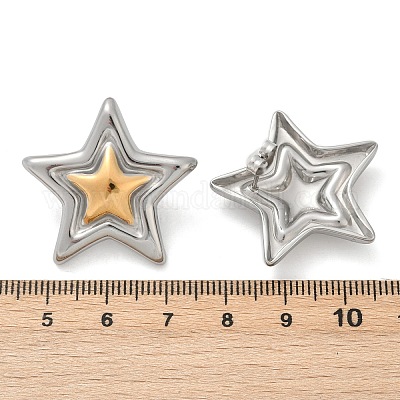 Серьги-гвоздики из нержавеющей стали 304 EJEW-S265-10GP-1