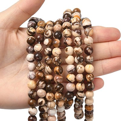 Естественно австралийский агат круглый шарик нити G-M272-02-8mm-1