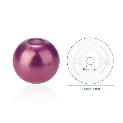 10 цвет 6 мм крошечные атласные блестящие стеклянные жемчужные круглые бусины ассортимент разных цветов для изготовления ювелирных изделий HY-PH0004-6mm-01-B-1
