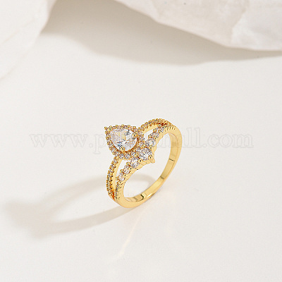 Латунные кольца с микропаве из кубического циркония IQ6889-3-1