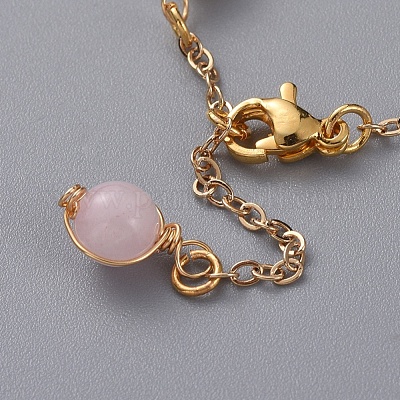 Естественно розовый кварц БРАСЛЕТОВ BJEW-JB04998-01-1