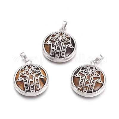 Природных тигровый глаз подвески G-L512-J05-1