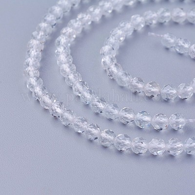 Бусины из натурального белого топаза G-F619-28-3mm-1