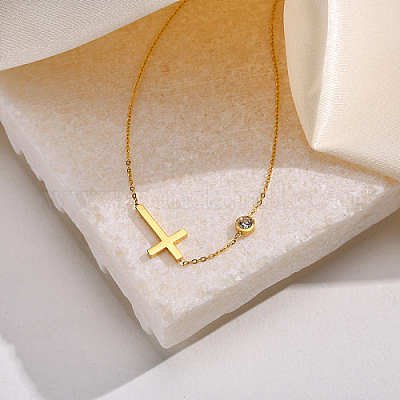 Ожерелье с подвеской-крестом из нержавеющей стали 201 MB5572-1-1