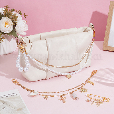 4 шт. 4 стиля 304 нержавеющая сталь цепочки сумка декоративные цепочки и наборы брошей HJEW-UN00078-1