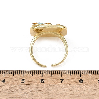 Латунные манжеты с оранжево-красной эмалью RJEW-C139-17D-G-1