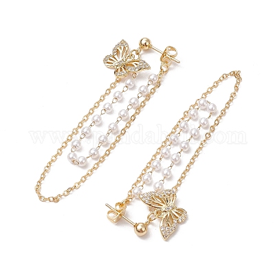 Серьги-гвоздики с кисточками из нержавеющей стали 304 EJEW-JE06319-1