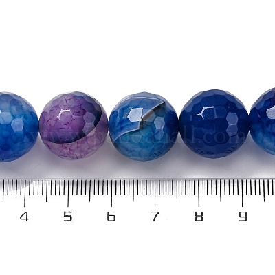 Нити бусин из натурального агата с прожилками дракона (окрашенные и нагретые) G-K390-A08-01-1