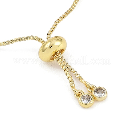 Браслеты-слайдеры из латуни с микропаве из кубического циркония на тему Девы Марии для женщин BJEW-U013-02G-05-1