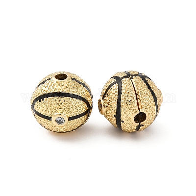 Круглые латунные микро проложить кубического циркония бусы KK-H002-02A-G-RS-1