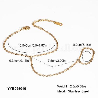 Браслеты-кольца из нержавеющей стали 304 с цепочкой для женщин XO2335-4-1