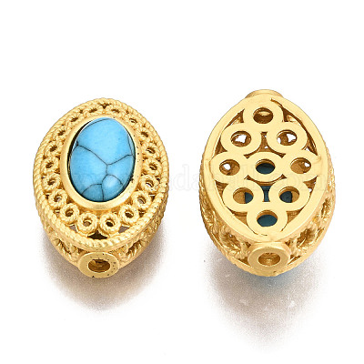 Синтетические бирюзовые бусины с 4 отверстием KK-S310-39A-1