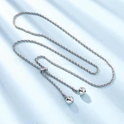 Круглые латунные слайдер-лариаты ожерелья для женщин NJEW-G162-05P-1