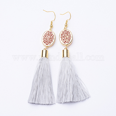 Серьги из шелка из льда EJEW-P142-B04-1