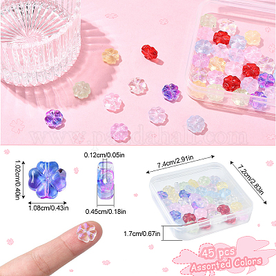 45шт 9 цвета бусины лэмпворк ручной работы LAMP-YW0001-24-1