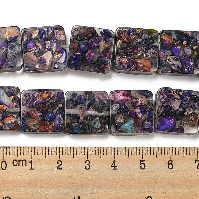 Окрашенная натуральная императорская яшма с нитями смоляных бусин G-G083-C02-01-1