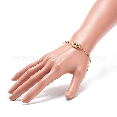 Браслет и ожерелье из нержавеющей стали 304 с овальными звеньями и цепочками-скрепками SJEW-JS01254-1