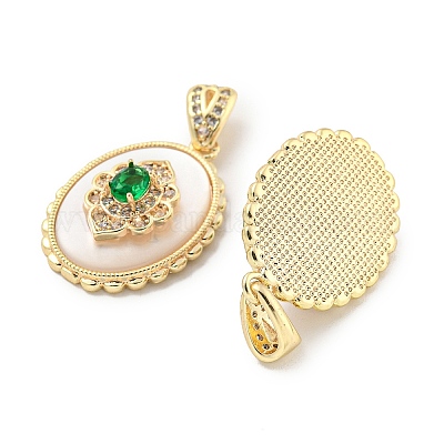 Латунные микропаве прозрачные подвески с фианитом KK-L211-007G-1