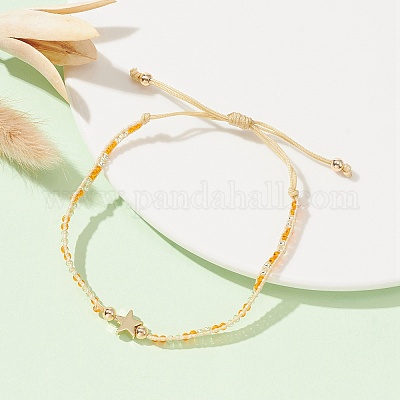 Наборы регулируемых плетеных браслетов со звездами и крестами в форме сердца BJEW-MZ00043-1