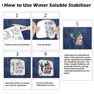 WATER SOLUBLE STABILIZER for Embroidery Stick and Stitch