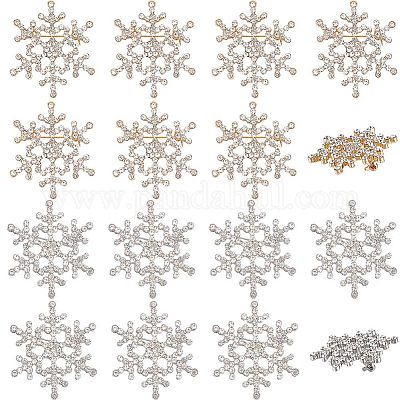 10 шт. 2 цвета хрустальные стразы рождественская снежинка брошь-булавка JEWB-GF0001-29-1