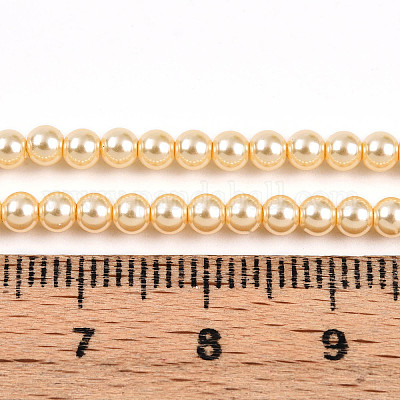 Выпечка из окрашенного перламутрового стекла жемчужные бусинки HY-N002-3mm-A09-1