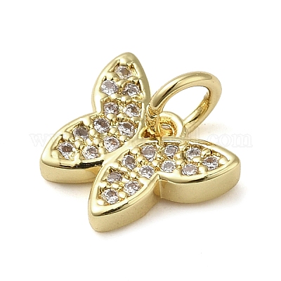Латунные микропаве прозрачные подвески с фианитом KK-U005-01C-G-1
