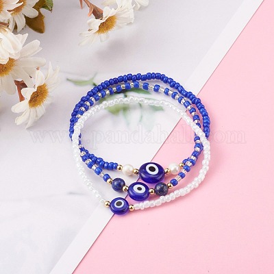 Стрейч-браслеты из бисера BJEW-JB05969-02-1