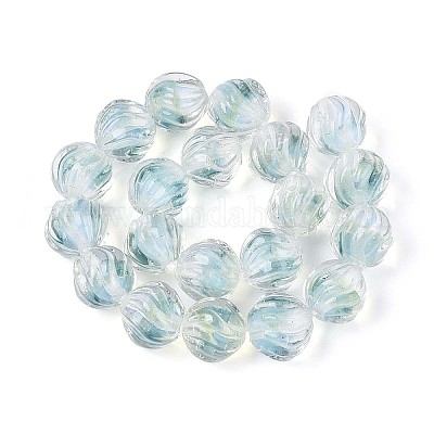 Фактурные внутренние бусины-лэмпворк ручной работы с цветком LAMP-T024-07D-1