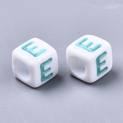 Непрозрачные белые акриловые бусины SACR-R252-02E-1