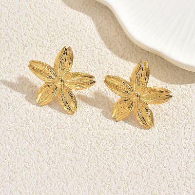 Серьги-гвоздики из нержавеющей стали в форме цветка LM9716-1