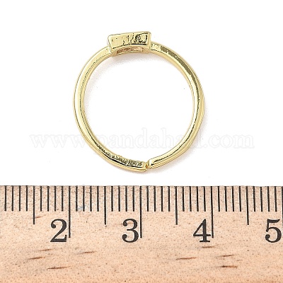 Прямоугольные латунные манжеты со стеклом для женщин RJEW-Z111-05G-1