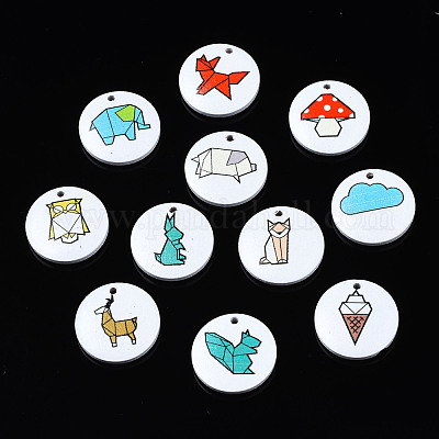 Печатные подвески из натурального дерева WOOD-T021-55-1