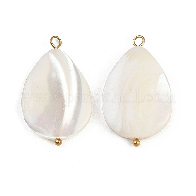 Подвески-капли из натуральных ракушек STAS-D378-33G-1