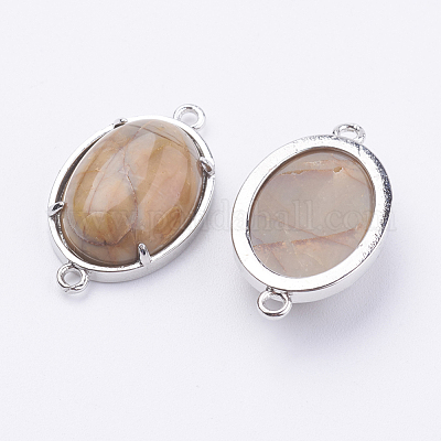 Латунные натуральная полихромная яшма/камень Пикассо/соединители из яшмы Пикассо G-E398-04C-1