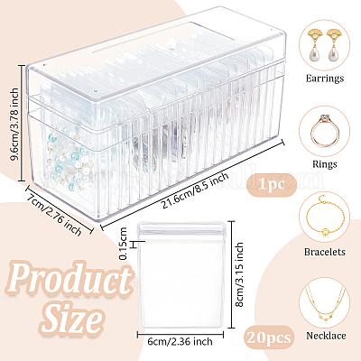 Наборы из прозрачного акрила для хранения ювелирных изделий CON-WH0110-007A-1