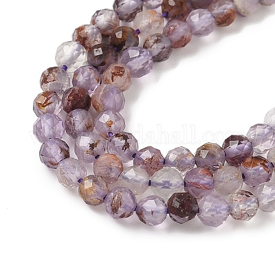 Натуральный фиолетовый лодолит кварцевый бисер пряди G-S385-01-1
