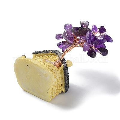 Смола и натуральный аметист модельный орнамент DJEW-Z001-01F-1