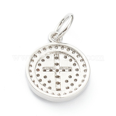 Латунные микропаве прозрачные подвески с фианитом ZIRC-P200-07A-P-1