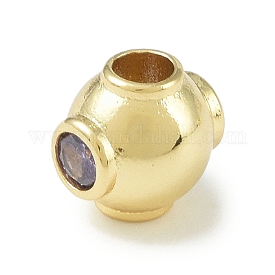 Стойки обшивки латунь микро проложить кубического циркония бусы KK-A220-24H-G-1