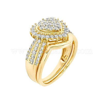 2 шт. сплав с хрустальными стразами кольца для пальцев FS-WG59BB6-02-1