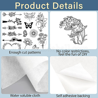 Эскиз рисунка на флизелиновой основе для вышивания DIY-WH0538-014-1