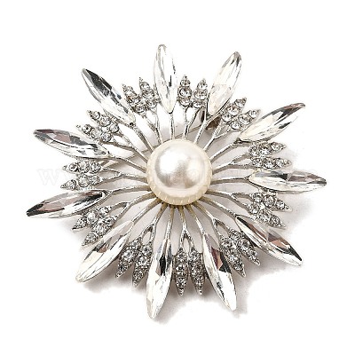 Брошь-булавки со стразами в виде подсолнуха JEWB-A029-01S-01-1-1