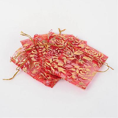 Розы из органзы мешки печатается OP-R021-7x9-06-1