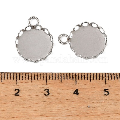 Оправы для подвесок из нержавеющей стали 304 в виде кабошонов STAS-NH0003-02P-03-1