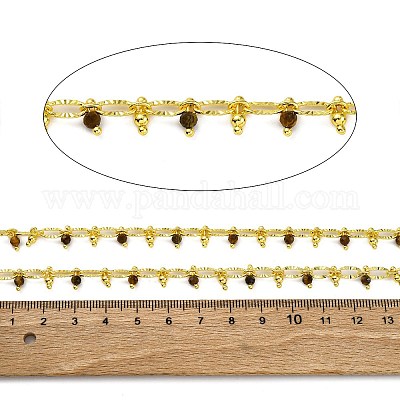 Граненые цепочки из натурального тигрового глаза ручной работы CHC-L050-01G-15-1