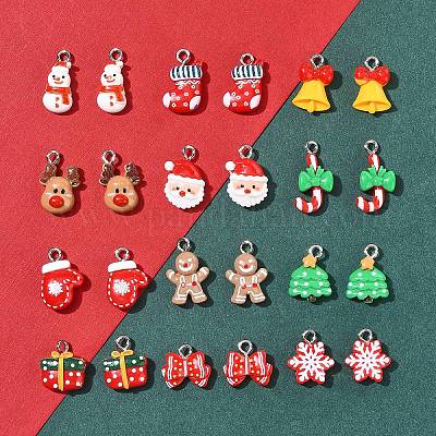 24шт 12 стиля рождественская тема непрозрачные подвески из смолы RESI-FS0001-86B-1